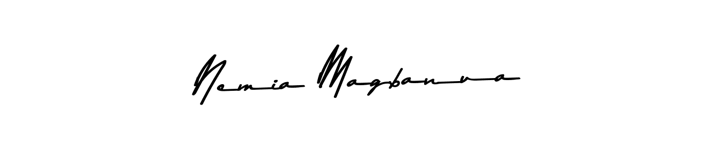 You should practise on your own different ways (Asem Kandis PERSONAL USE) to write your name (Nemia Magbanua) in signature. don't let someone else do it for you. Nemia Magbanua signature style 9 images and pictures png