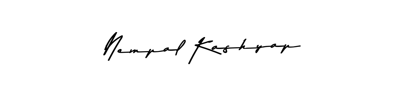 How to make Nempal Kashyap name signature. Use Asem Kandis PERSONAL USE style for creating short signs online. This is the latest handwritten sign. Nempal Kashyap signature style 9 images and pictures png