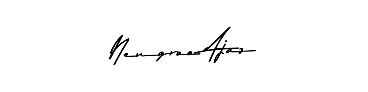 if you are searching for the best signature style for your name Nengroo Ajaz. so please give up your signature search. here we have designed multiple signature styles  using Asem Kandis PERSONAL USE. Nengroo Ajaz signature style 9 images and pictures png