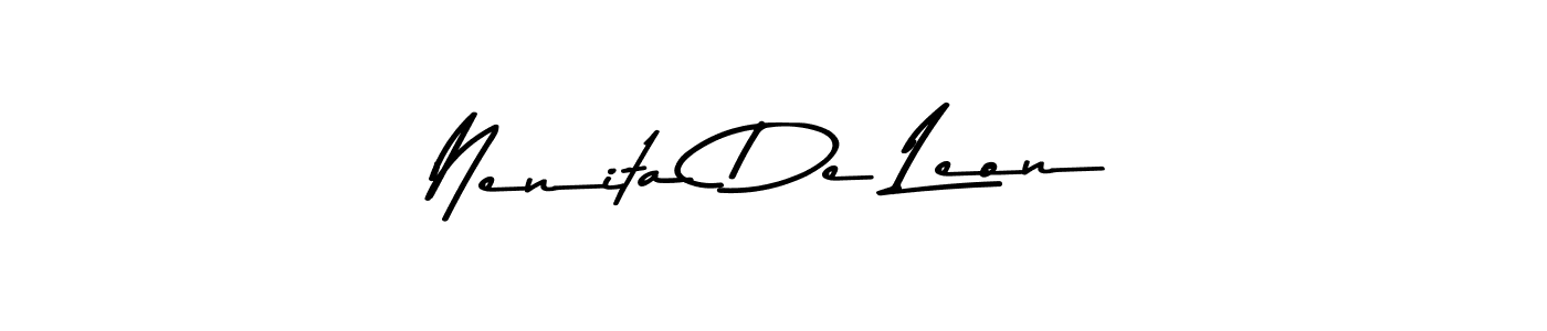 How to make Nenita De Leon name signature. Use Asem Kandis PERSONAL USE style for creating short signs online. This is the latest handwritten sign. Nenita De Leon signature style 9 images and pictures png