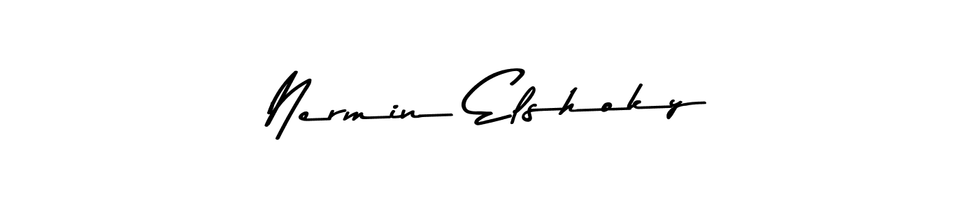Also You can easily find your signature by using the search form. We will create Nermin Elshoky name handwritten signature images for you free of cost using Asem Kandis PERSONAL USE sign style. Nermin Elshoky signature style 9 images and pictures png