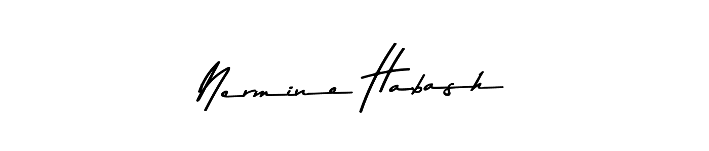 How to make Nermine Habash name signature. Use Asem Kandis PERSONAL USE style for creating short signs online. This is the latest handwritten sign. Nermine Habash signature style 9 images and pictures png