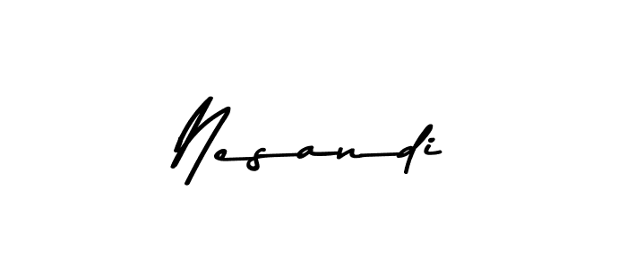 Use a signature maker to create a handwritten signature online. With this signature software, you can design (Asem Kandis PERSONAL USE) your own signature for name Nesandi. Nesandi signature style 9 images and pictures png