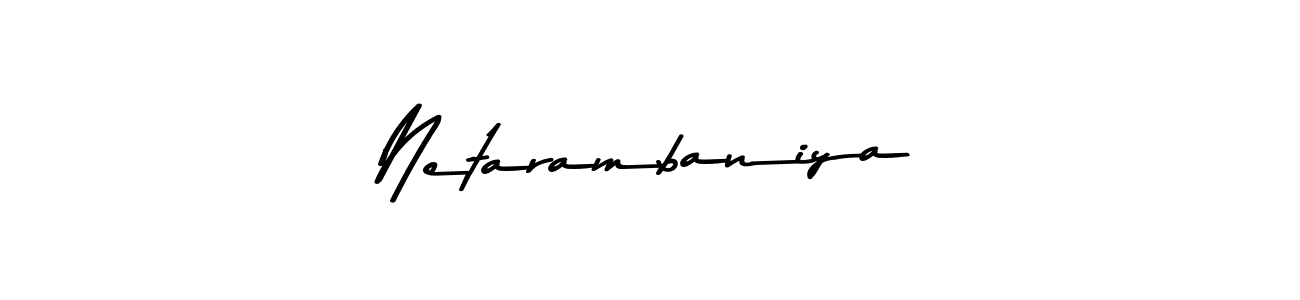 Use a signature maker to create a handwritten signature online. With this signature software, you can design (Asem Kandis PERSONAL USE) your own signature for name Netarambaniya. Netarambaniya signature style 9 images and pictures png