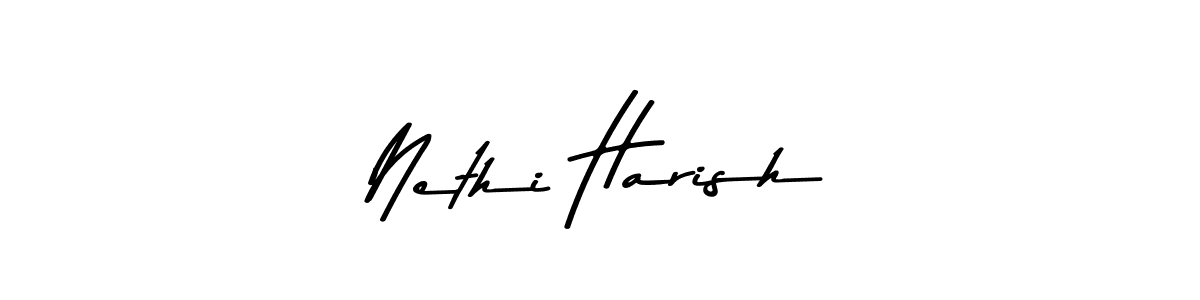 The best way (Asem Kandis PERSONAL USE) to make a short signature is to pick only two or three words in your name. The name Nethi Harish include a total of six letters. For converting this name. Nethi Harish signature style 9 images and pictures png