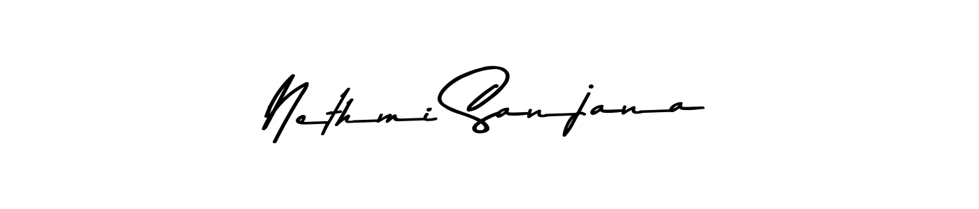 Use a signature maker to create a handwritten signature online. With this signature software, you can design (Asem Kandis PERSONAL USE) your own signature for name Nethmi Sanjana. Nethmi Sanjana signature style 9 images and pictures png