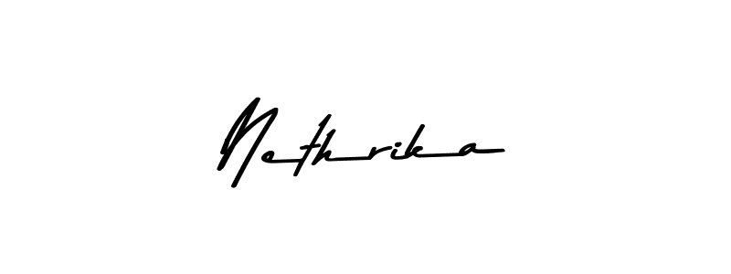 Use a signature maker to create a handwritten signature online. With this signature software, you can design (Asem Kandis PERSONAL USE) your own signature for name Nethrika. Nethrika signature style 9 images and pictures png