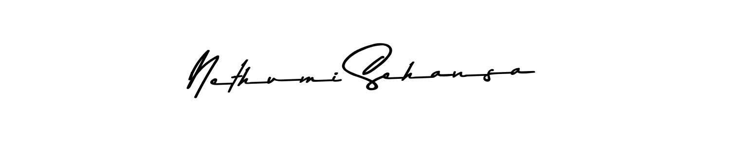 Create a beautiful signature design for name Nethumi Sehansa. With this signature (Asem Kandis PERSONAL USE) fonts, you can make a handwritten signature for free. Nethumi Sehansa signature style 9 images and pictures png