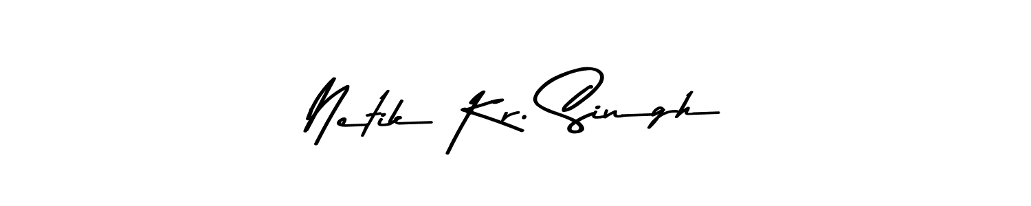 This is the best signature style for the Netik Kr. Singh name. Also you like these signature font (Asem Kandis PERSONAL USE). Mix name signature. Netik Kr. Singh signature style 9 images and pictures png