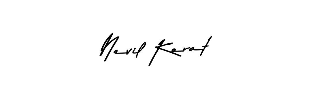 Make a beautiful signature design for name Nevil Korat. With this signature (Asem Kandis PERSONAL USE) style, you can create a handwritten signature for free. Nevil Korat signature style 9 images and pictures png