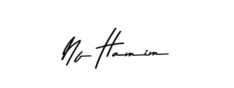This is the best signature style for the Nf Hamim name. Also you like these signature font (Asem Kandis PERSONAL USE). Mix name signature. Nf Hamim signature style 9 images and pictures png