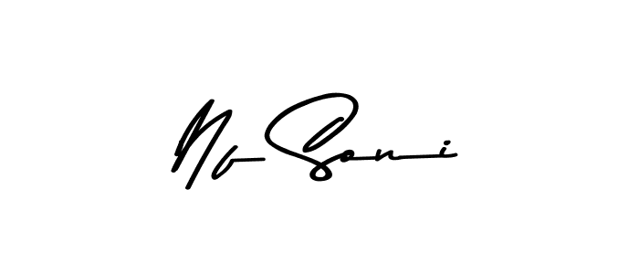 How to make Nf Soni name signature. Use Asem Kandis PERSONAL USE style for creating short signs online. This is the latest handwritten sign. Nf Soni signature style 9 images and pictures png