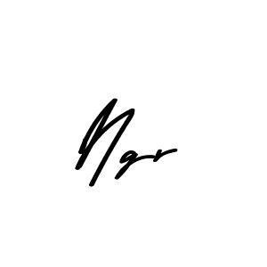 Create a beautiful signature design for name Ngr. With this signature (Asem Kandis PERSONAL USE) fonts, you can make a handwritten signature for free. Ngr signature style 9 images and pictures png