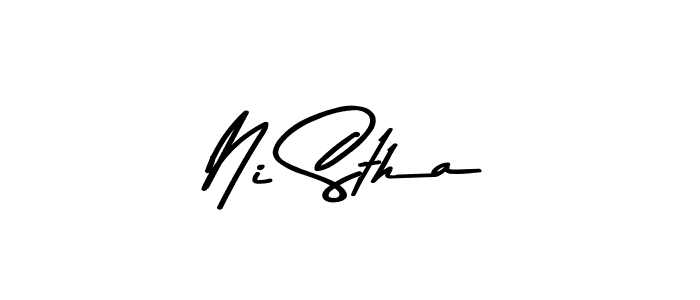 Use a signature maker to create a handwritten signature online. With this signature software, you can design (Asem Kandis PERSONAL USE) your own signature for name Ni Stha. Ni Stha signature style 9 images and pictures png