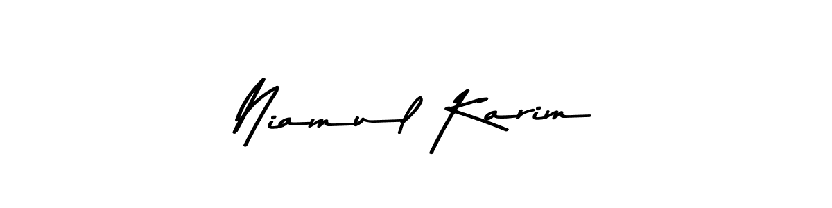 Make a beautiful signature design for name Niamul Karim. With this signature (Asem Kandis PERSONAL USE) style, you can create a handwritten signature for free. Niamul Karim signature style 9 images and pictures png