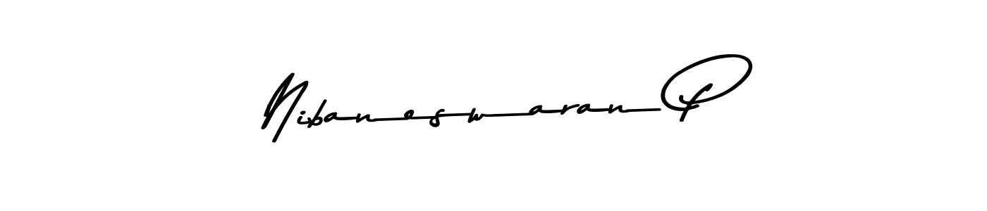 How to make Nibaneswaran P name signature. Use Asem Kandis PERSONAL USE style for creating short signs online. This is the latest handwritten sign. Nibaneswaran P signature style 9 images and pictures png