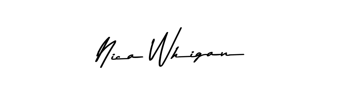 Nica Whigan stylish signature style. Best Handwritten Sign (Asem Kandis PERSONAL USE) for my name. Handwritten Signature Collection Ideas for my name Nica Whigan. Nica Whigan signature style 9 images and pictures png