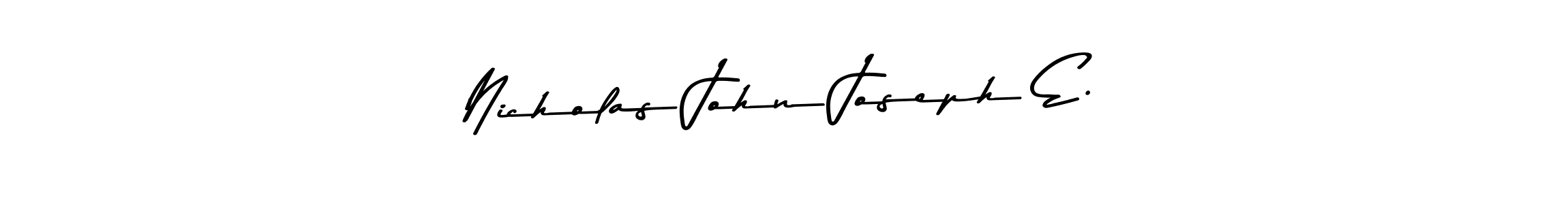 This is the best signature style for the Nicholas John Joseph E. name. Also you like these signature font (Asem Kandis PERSONAL USE). Mix name signature. Nicholas John Joseph E. signature style 9 images and pictures png