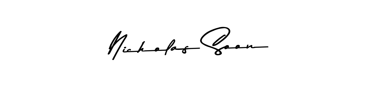 Nicholas Soon stylish signature style. Best Handwritten Sign (Asem Kandis PERSONAL USE) for my name. Handwritten Signature Collection Ideas for my name Nicholas Soon. Nicholas Soon signature style 9 images and pictures png