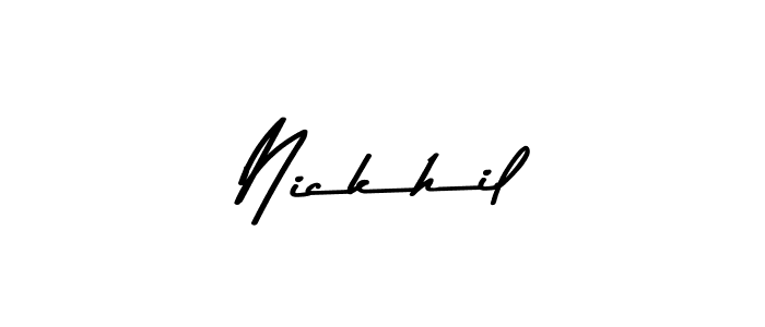 Create a beautiful signature design for name Nickhil. With this signature (Asem Kandis PERSONAL USE) fonts, you can make a handwritten signature for free. Nickhil signature style 9 images and pictures png