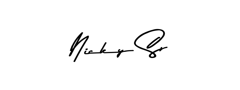 The best way (Asem Kandis PERSONAL USE) to make a short signature is to pick only two or three words in your name. The name Nicky Sr include a total of six letters. For converting this name. Nicky Sr signature style 9 images and pictures png