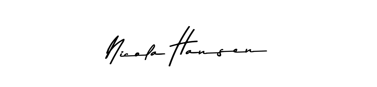 Design your own signature with our free online signature maker. With this signature software, you can create a handwritten (Asem Kandis PERSONAL USE) signature for name Nicola Hansen. Nicola Hansen signature style 9 images and pictures png