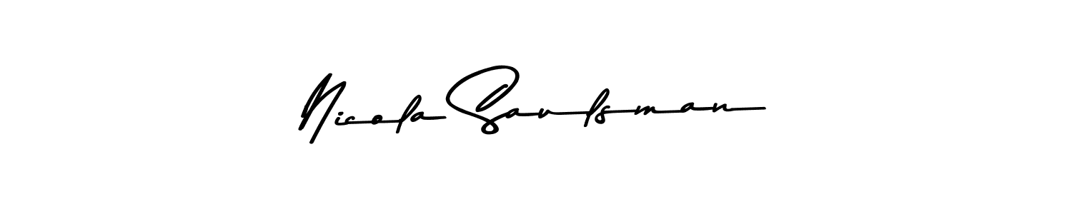 The best way (Asem Kandis PERSONAL USE) to make a short signature is to pick only two or three words in your name. The name Nicola Saulsman include a total of six letters. For converting this name. Nicola Saulsman signature style 9 images and pictures png