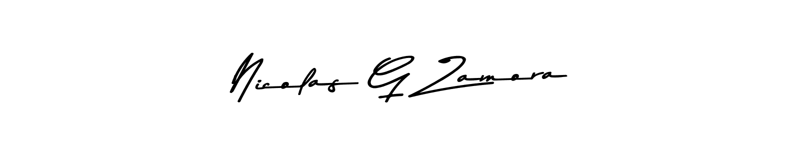 How to make Nicolas G Zamora name signature. Use Asem Kandis PERSONAL USE style for creating short signs online. This is the latest handwritten sign. Nicolas G Zamora signature style 9 images and pictures png