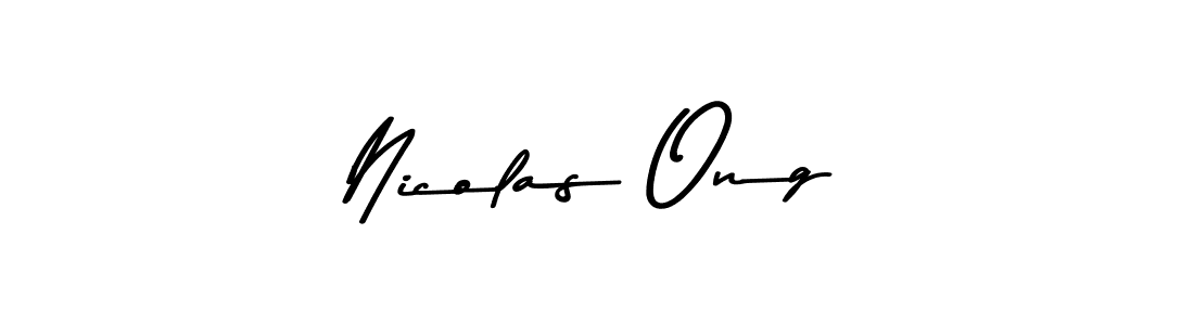 Nicolas Ong stylish signature style. Best Handwritten Sign (Asem Kandis PERSONAL USE) for my name. Handwritten Signature Collection Ideas for my name Nicolas Ong. Nicolas Ong signature style 9 images and pictures png