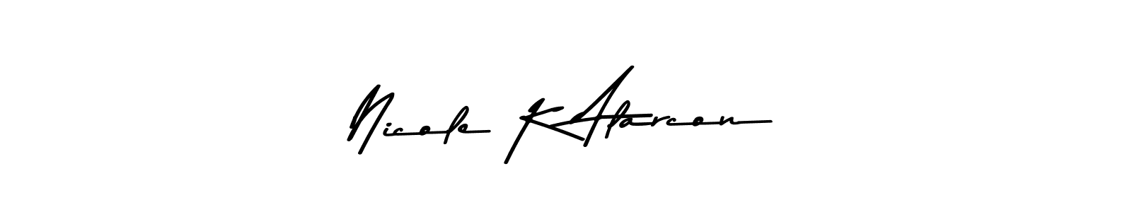 Use a signature maker to create a handwritten signature online. With this signature software, you can design (Asem Kandis PERSONAL USE) your own signature for name Nicole K Alarcon. Nicole K Alarcon signature style 9 images and pictures png