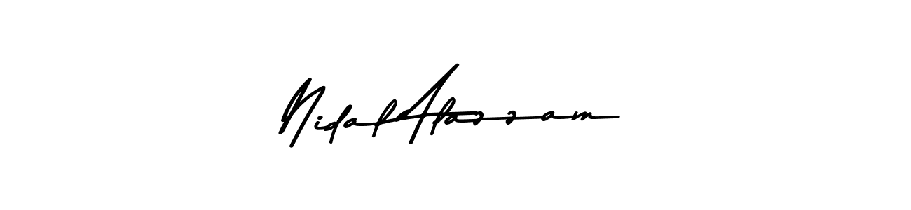Make a beautiful signature design for name Nidal Alazzam. With this signature (Asem Kandis PERSONAL USE) style, you can create a handwritten signature for free. Nidal Alazzam signature style 9 images and pictures png