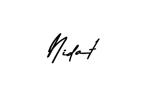 Make a beautiful signature design for name Nidat. Use this online signature maker to create a handwritten signature for free. Nidat signature style 9 images and pictures png