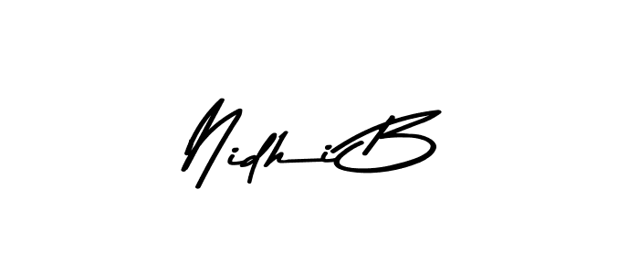 Design your own signature with our free online signature maker. With this signature software, you can create a handwritten (Asem Kandis PERSONAL USE) signature for name Nidhi B. Nidhi B signature style 9 images and pictures png