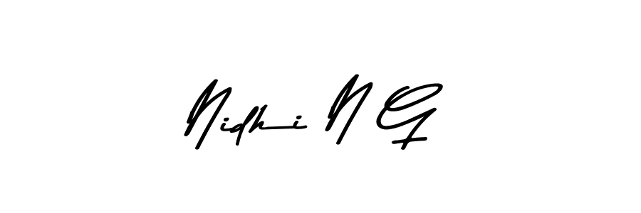 Use a signature maker to create a handwritten signature online. With this signature software, you can design (Asem Kandis PERSONAL USE) your own signature for name Nidhi N G. Nidhi N G signature style 9 images and pictures png