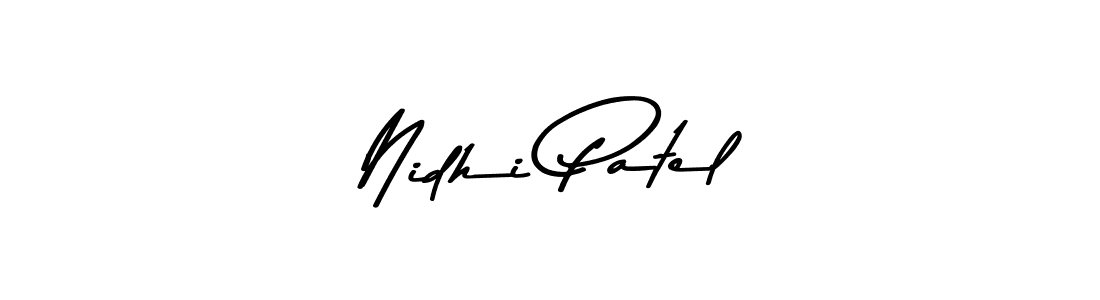 How to make Nidhi Patel name signature. Use Asem Kandis PERSONAL USE style for creating short signs online. This is the latest handwritten sign. Nidhi Patel signature style 9 images and pictures png