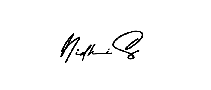 Make a beautiful signature design for name Nidhi S. With this signature (Asem Kandis PERSONAL USE) style, you can create a handwritten signature for free. Nidhi S signature style 9 images and pictures png