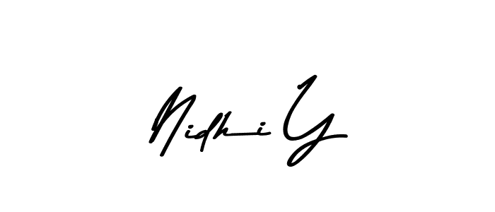 Design your own signature with our free online signature maker. With this signature software, you can create a handwritten (Asem Kandis PERSONAL USE) signature for name Nidhi Y. Nidhi Y signature style 9 images and pictures png