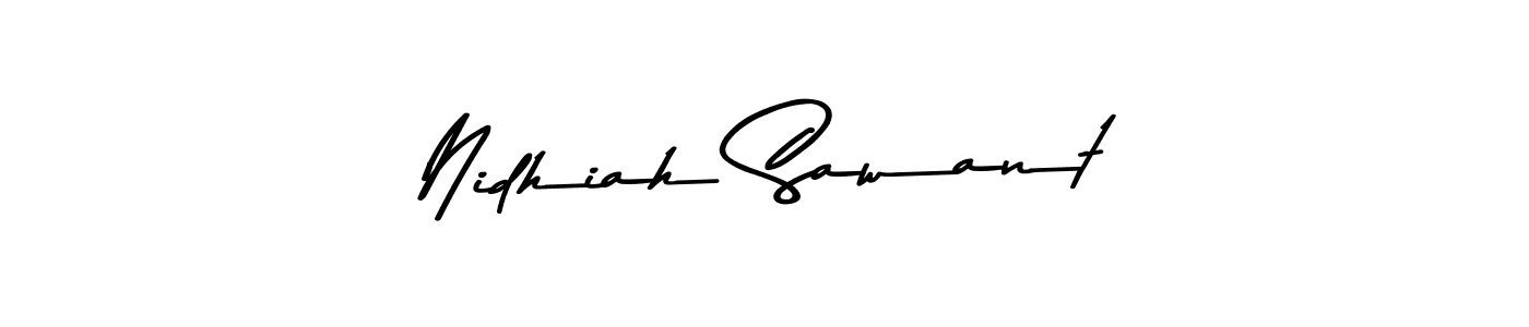 Create a beautiful signature design for name Nidhiah Sawant. With this signature (Asem Kandis PERSONAL USE) fonts, you can make a handwritten signature for free. Nidhiah Sawant signature style 9 images and pictures png