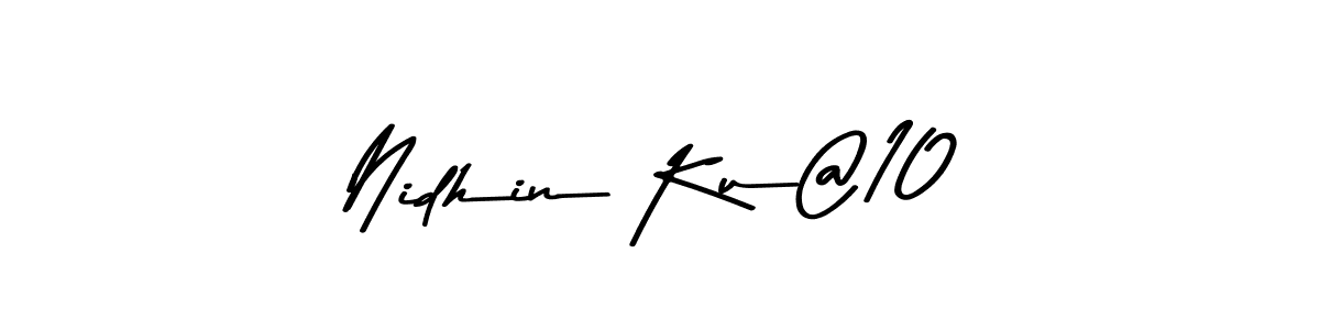 Also You can easily find your signature by using the search form. We will create Nidhin Ku@10 name handwritten signature images for you free of cost using Asem Kandis PERSONAL USE sign style. Nidhin Ku@10 signature style 9 images and pictures png