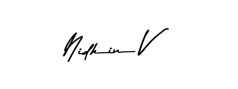 How to make Nidhin V signature? Asem Kandis PERSONAL USE is a professional autograph style. Create handwritten signature for Nidhin V name. Nidhin V signature style 9 images and pictures png