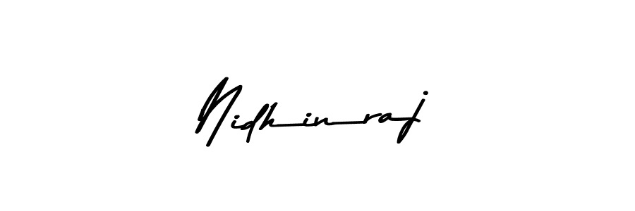 How to make Nidhinraj name signature. Use Asem Kandis PERSONAL USE style for creating short signs online. This is the latest handwritten sign. Nidhinraj signature style 9 images and pictures png