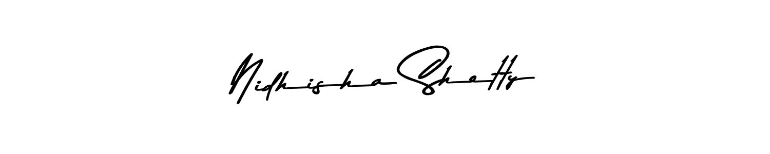 The best way (Asem Kandis PERSONAL USE) to make a short signature is to pick only two or three words in your name. The name Nidhisha Shetty include a total of six letters. For converting this name. Nidhisha Shetty signature style 9 images and pictures png