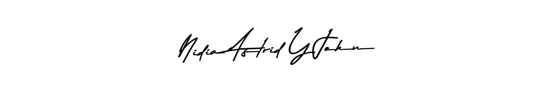 Also You can easily find your signature by using the search form. We will create Nidia Astrid Y John name handwritten signature images for you free of cost using Asem Kandis PERSONAL USE sign style. Nidia Astrid Y John signature style 9 images and pictures png