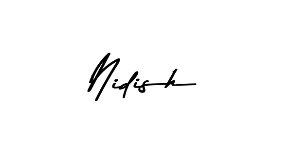 How to make Nidish name signature. Use Asem Kandis PERSONAL USE style for creating short signs online. This is the latest handwritten sign. Nidish signature style 9 images and pictures png
