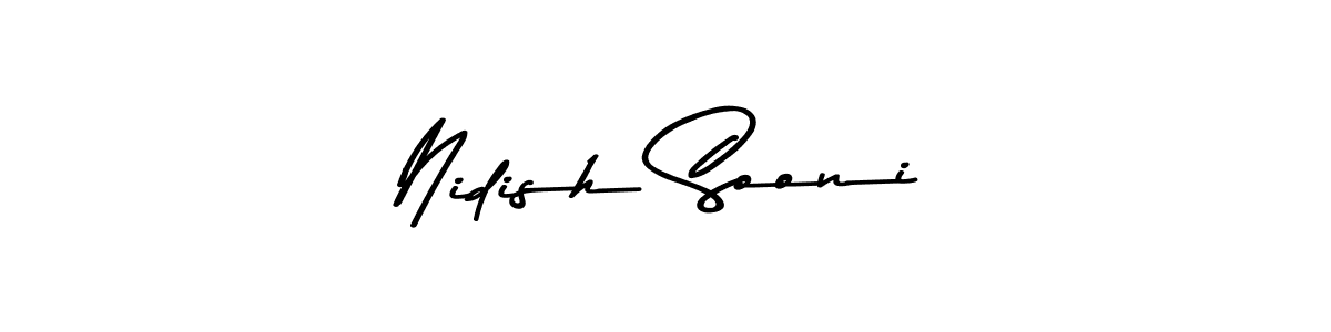 Use a signature maker to create a handwritten signature online. With this signature software, you can design (Asem Kandis PERSONAL USE) your own signature for name Nidish Sooni. Nidish Sooni signature style 9 images and pictures png
