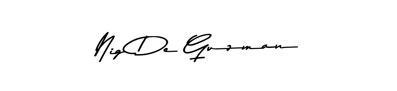 Also You can easily find your signature by using the search form. We will create Nig De Guzman name handwritten signature images for you free of cost using Asem Kandis PERSONAL USE sign style. Nig De Guzman signature style 9 images and pictures png