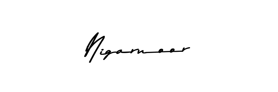 Make a beautiful signature design for name Nigarnoor. With this signature (Asem Kandis PERSONAL USE) style, you can create a handwritten signature for free. Nigarnoor signature style 9 images and pictures png