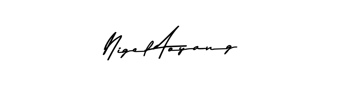 How to make Nigel Aoyang name signature. Use Asem Kandis PERSONAL USE style for creating short signs online. This is the latest handwritten sign. Nigel Aoyang signature style 9 images and pictures png