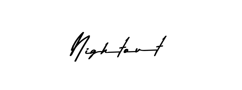 Use a signature maker to create a handwritten signature online. With this signature software, you can design (Asem Kandis PERSONAL USE) your own signature for name Nightout. Nightout signature style 9 images and pictures png