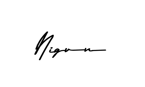 Make a beautiful signature design for name Nigun. With this signature (Asem Kandis PERSONAL USE) style, you can create a handwritten signature for free. Nigun signature style 9 images and pictures png